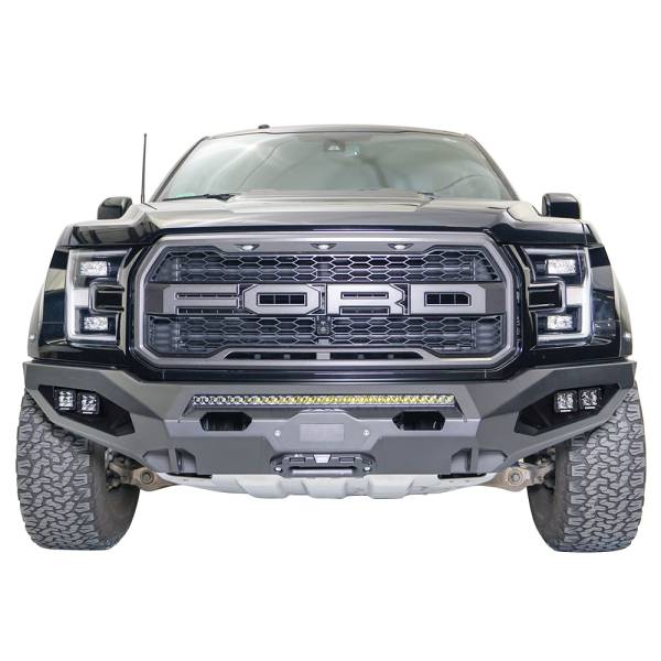 Fab Fours - Fab Fours FF17-X4351-1 Matrix Winch Front Bumper with Sensor Holes for Ford Raptor 2017-2020