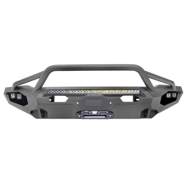Fab Fours - Fab Fours FF17-X4352-1 Matrix Winch Front Bumper with Pre-Runner Guard and Sensor Holes for Ford Raptor 2017-2020
