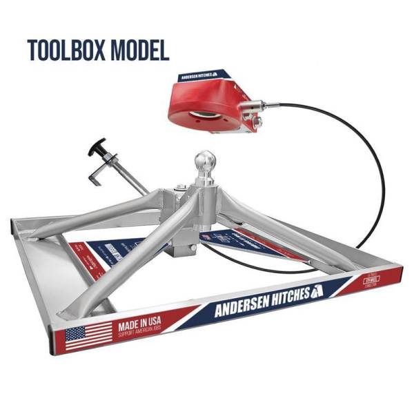 Andersen - Andersen 3221-TBX Flatbed Mount Ultimate 5th Wheel Connection Toolbox Version with Funnel