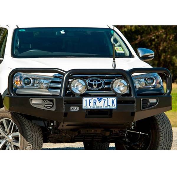 ARB 4x4 Accessories - ARB 3414580 Commercial Front Bumper with Bull Bar for Toyota Hilux 2015-2018
