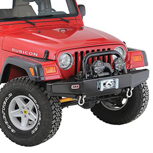 ARB 4x4 Accessories - ARB 3450150 Deluxe Front Bumper with Bull Bar for Jeep Wrangler YJ 1987-1995