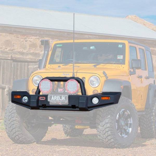 ARB 4x4 Accessories - ARB 3450240 Deluxe Front Bumper with Bull Bar for Jeep Wrangler JK 2007-2019