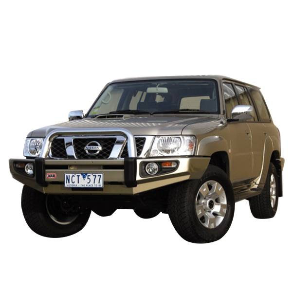 ARB 4x4 Accessories - ARB 3917140 Deluxe Sahara Front Bumper with Bar for Nissan Patrol GU 2004-2021