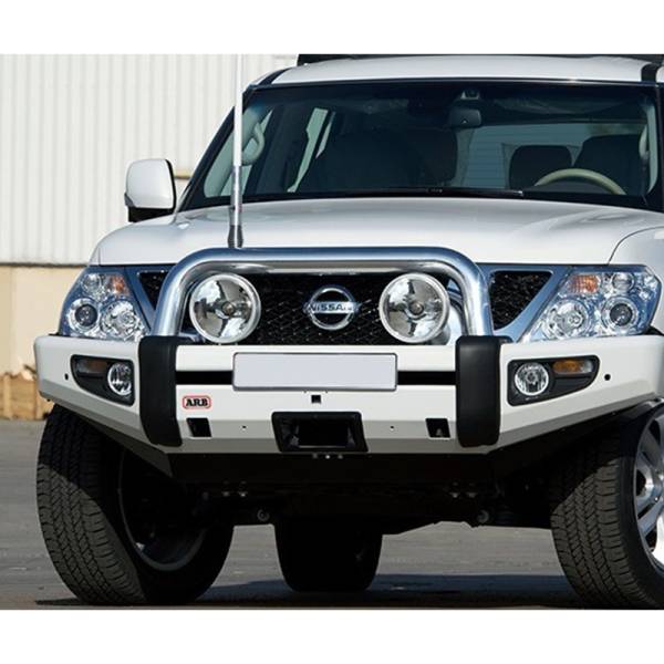 ARB 4x4 Accessories - ARB 3927020 Deluxe Sahara Front Bumper with Bar for Nissan Patrol Y62 2010-2017