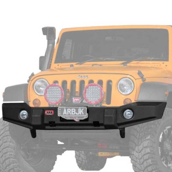 ARB 4x4 Accessories - ARB 3950210 Deluxe Sahara Front Winch Bumper with Bar for Jeep Wrangler JK 2007-2018