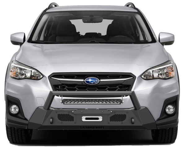 Scorpion Extreme Products - Scorpion P000028 Tactical Center Mount Winch Front Bumper with LED Light Bar Subaru Crosstrek 2018-2020