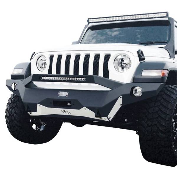Hammerhead Bumpers - Hammerhead 600-56-0775 Ravager Full Width Winch Front Bumper with Pre-Runner Guard and Square Light Holes for Jeep Gladiator JT 2018-2022