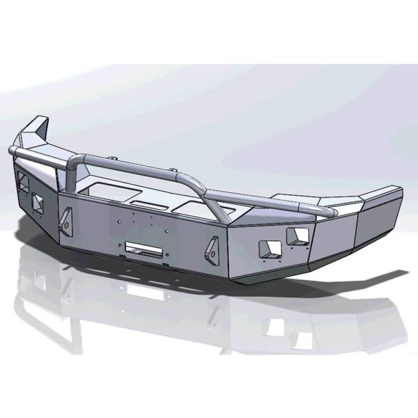 Hammerhead Bumpers - Hammerhead 600-56-0115 Winch Front Bumper with Pre-Runner Guard and Square Light Holes for GMC Sierra 2500HD/3500 2003-2006