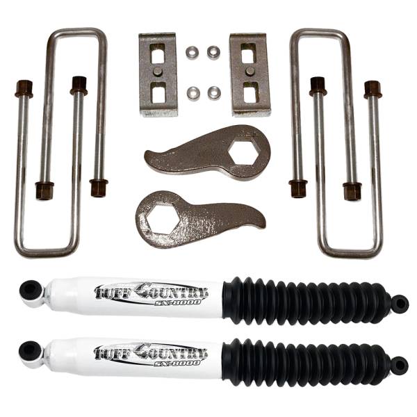 Tuff Country - Tuff Country 12034KN Front/Rear 2"Lift Kit with EZ Install Rear Lift Blocks and U-bolts for Chevy Silverado 3500 2011-2019