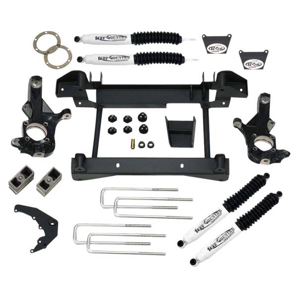 Tuff Country - Tuff Country 14990KN Front/Rear 4" Lift Kit with Knuckles and 1 Piece Sub-Frame for Chevy Silverado 3500 2001-2006