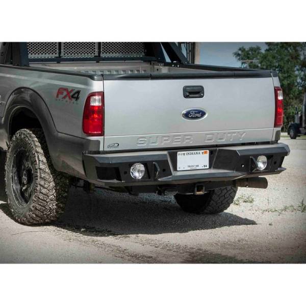 LOD Offroad - LOD Offroad FRL1701 Signature Series Rear Bumper Hella 500FF 6" Round Light Bezels for Ford F-250/F-350 2017-2022 - Black Texture