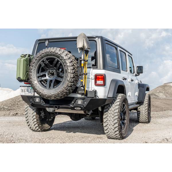 LOD Offroad - LOD Offroad JBC1841 Destroyer Full Width Rear Bumper with Tire Carrier for Jeep Wrangler JL 2018-2023 - Black Texture