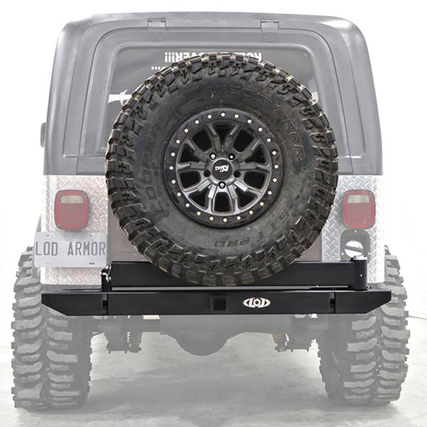 LOD Offroad - LOD Offroad JBC7620 Destroyer Expedition Series Rear Bumper with Tire Carrier for Jeep CJ7 1976-1986 - Bare Steel