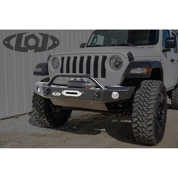 LOD Offroad - LOD Offroad JFB1841 Signature Mid Width Winch Front Bumper for Jeep Wrangler JL/Gladiator JT 2018-2022 - Black Texture
