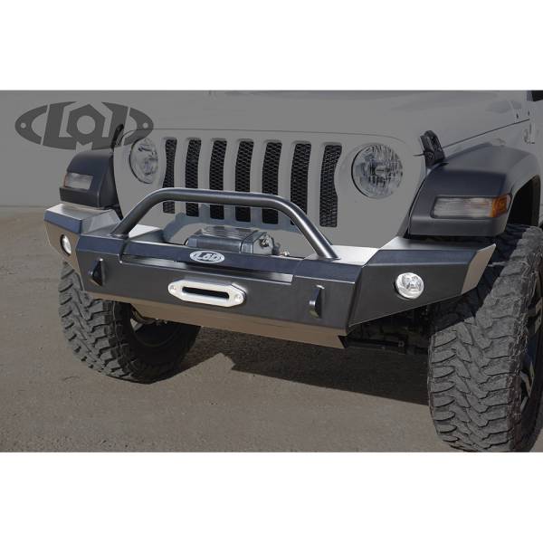 LOD Offroad - LOD Offroad JFB1857 Signature Full Width Winch Front Bumper with Bull Bar Tube Guard for Jeep Wrangler JL/Gladiator JT 2018-2022 - Black Texture