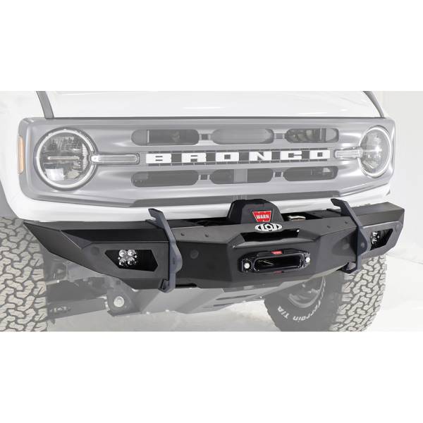 LOD Offroad - LOD Offroad BFB2101 Black OPS Shorty Winch Front Bumper for Ford Bronco 2021-2022 - Black Texture