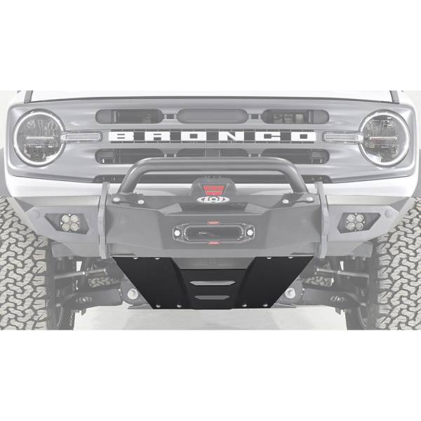LOD Offroad - LOD Offroad BSP2101 Black OPS Front Bumper Skid Plate for Ford Bronco 2021-2024 - Black Texture