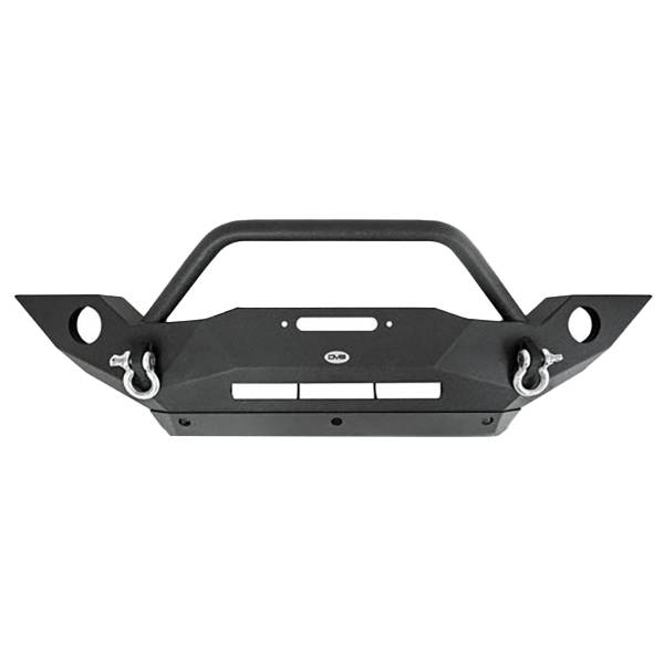 DV8 Offroad - DV8 Offroad FBSHTB-18 Mid Length Winch Front Bumper with Fog Light Holes for Jeep Wrangler JK 2007-2018