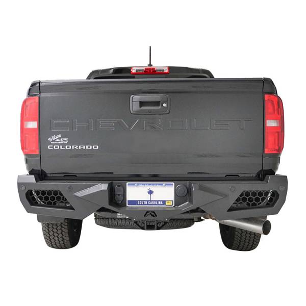 Fab Fours - Fab Fours CC21-E3352-1 Vengeance Rear Replacement Bumper with Sensor Holes for Chevy Colorado 2015-2022