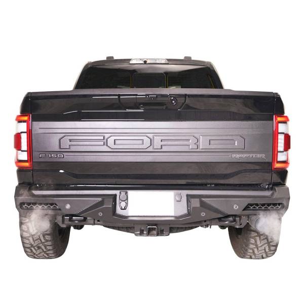 Fab Fours - Fab Fours FR21-E5351-1 Vengeance Rear Replacement Bumper with Sensor Holes for Ford Raptor 2021-2022
