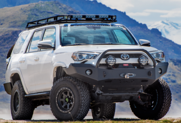 Expedition One - Expedition One 4RFB100_H_BARE Front Bumper with Single Center Hoop for Toyota 4Runner 2014-2019 - Bare Steel