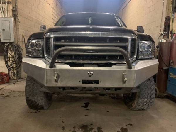 Affordable Offroad - Affordable Offroad 99-04FordWinchFront-B Modular Winch Front Bumper for Ford F-250/F-350 1999-2004 - Black Powder Coat