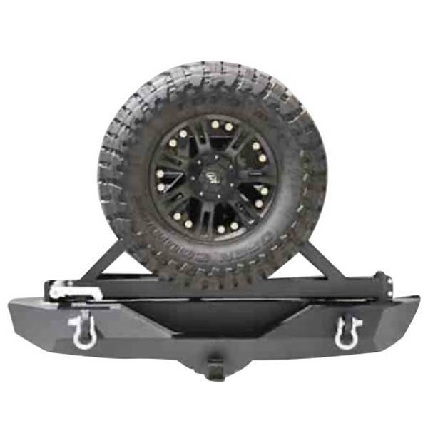 DV8 Offroad - Dv8 Offroad RBSTTB-01BR Rear Bumper with Tire Carrie for Jeep Wrangler JK 2007-2018