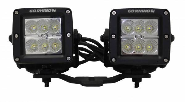 Go Rhino - Go Rhino 731030T Hood Hinge Light Mount for Jeep Gladiator JT/Wrangler JL 2018-2022