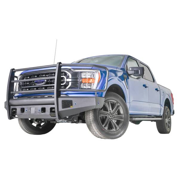 Fab Fours - Fab Fours FF21-R5060-1 Black Steel Elite Front Bumper with Full Guard for Ford F-150 2021-2023