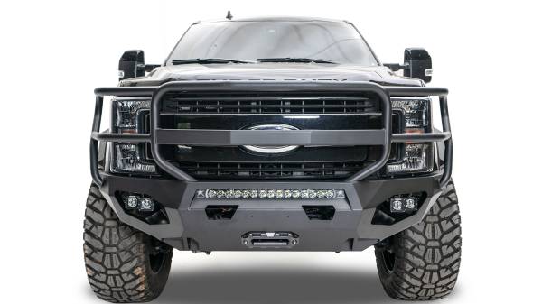 Fab Fours - Fab Fours FS17-X4160-B Matrix Front Bumper with Full Grill Guard for Ford F250/F350 2017-2022