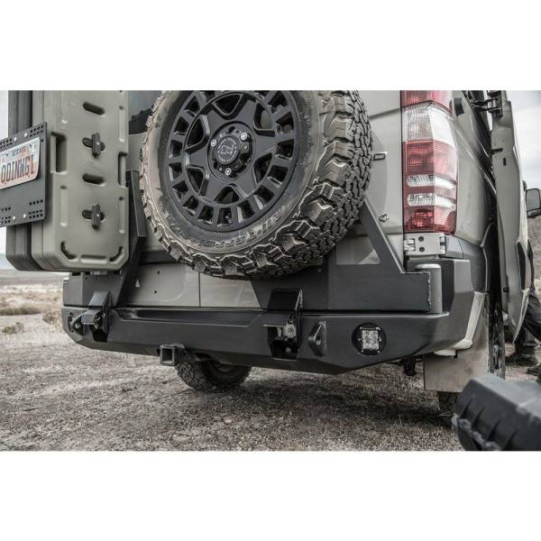 Expedition One - Expedition One SPR-14-18-RB-DSTC-BARE Rear Bumper with Dual Swing Out Tire Carrier for Mercedes-Benz Sprinter 2014-2018 - Bare Steel