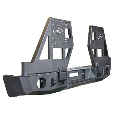 Expedition One - Expedition One TT07-13-RB-DSTC-BARE RangeMax Rear Bumper with Dual Swing Out Tire Carrier for Toyota Tundra 2007-2013 - Bare Steel