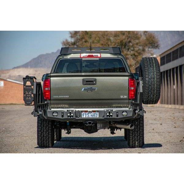 Expedition One - Expedition One GMC-CHV-CANCO-15+RB-DSTC-BARE Rear Bumper with Dual Swing Out Tire Carrier for Chevy Colorado 2015-2022 - Bare Steel