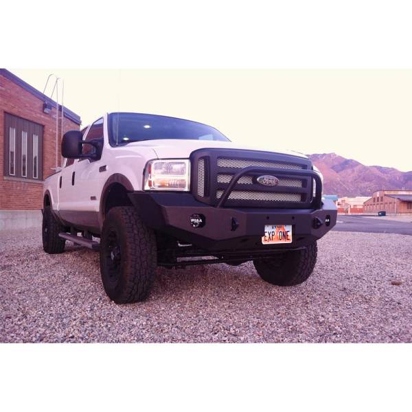 Expedition One - Expedition One FORDRB-F250/350-05-07-PC Series Front Bumper for Ford F-250/F-350 2005-2007 - Textured Black Powder Coat