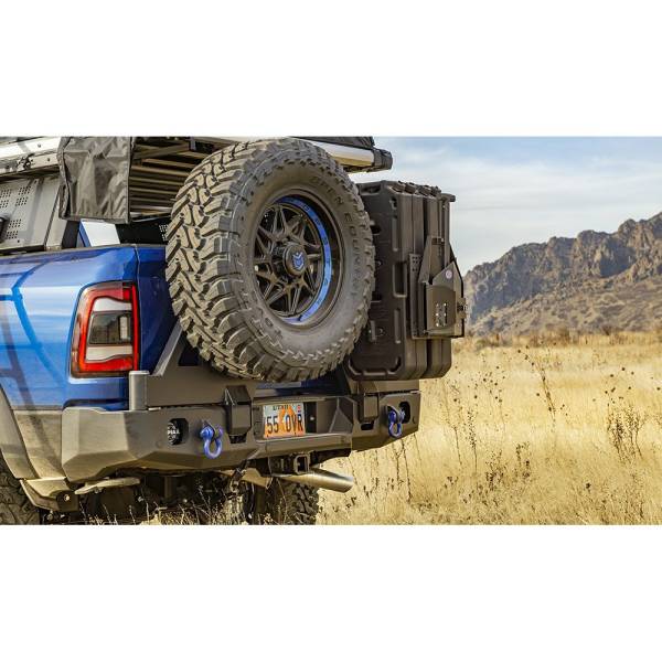 Expedition One - Expedition One RAM25/35-19+RB-DSTC-BARE RangeMax Rear Bumper with Dual Swing Out Tire Carrier System for Dodge Ram 2500/3500 2019-2022 - Bare Steel