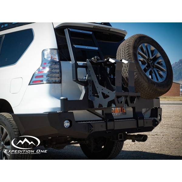 Expedition One - Expedition One LX-10+-RB-DSTC-BARE Rear Bumper with Dual Swing Out Tire Carrier for Lexus GX 460 2010-2022 - Bare Steel