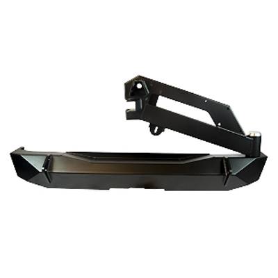 Expedition One - Expedition One MULE-RB-STC-PC Mule Rear Bumper with Smooth Motion Tire Carrier System for Jeep Wrangler JK 2007-2018 - Textured Black Powder Coat