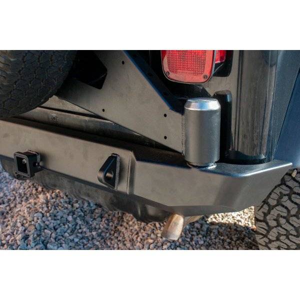Expedition One - Expedition One TJ-RB-STC-BARE Trail Series Rear Bumper with Smooth Motion Tire Carrier System for Jeep Wrangler TJ 1997-2006 - Bare Steel