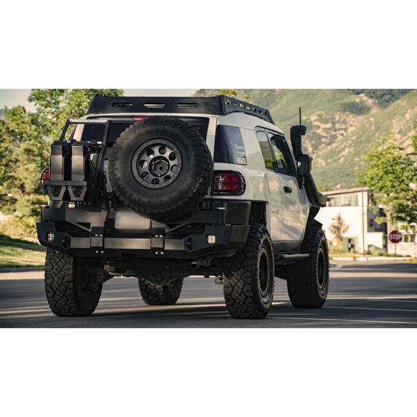 Expedition One - Expedition One FJC-RB-DSTC-BARE Trail Series Rear Bumper with Dual Swing Out Tire Carrier for Toyota FJ Cruiser 2007-2017 - Bare Steel