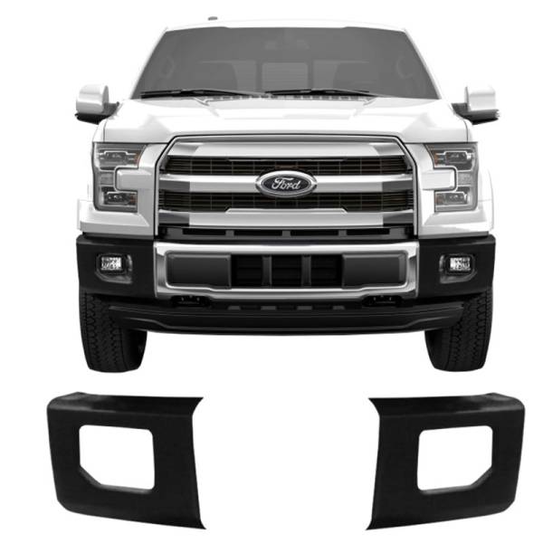 BumperShellz - BumperShellz DF0213 Front Delete Bumper Caps (Side Cover Only) for Ford F-150 2015-2017 - Armor Coated
