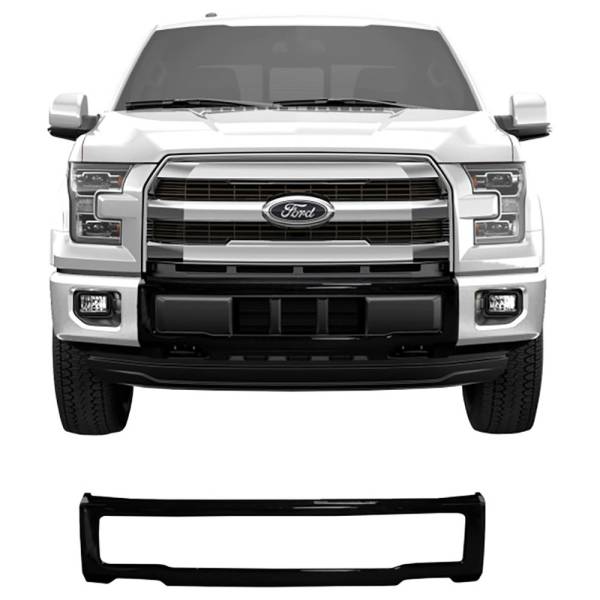 BumperShellz - BumperShellz DF0701 Front Truck Bumper Cover (Center Only) for Ford F-150 2015-2017 - Gloss Black
