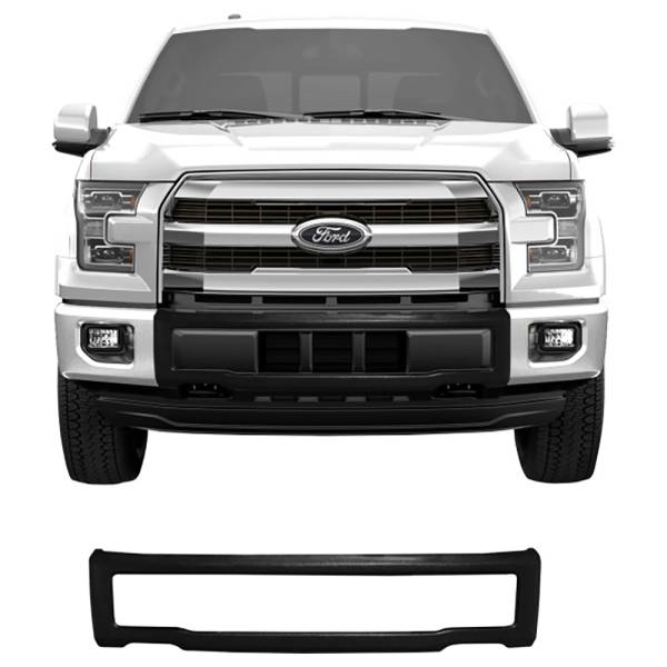 BumperShellz - BumperShellz DF0711 Front Truck Bumper Cover (Center Only) for Ford F-150 2015-2017 - Textured Black TPO
