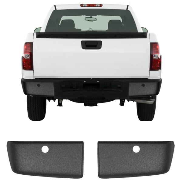 BumperShellz - BumperShellz BG3013 Rear Delete Truck Bumper Cap Kit for Chevy and GMC Silverado and Sierra 1500/2500HD/3500 2007-2013 - Armor Coated