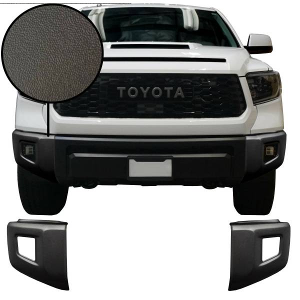 BumperShellz - BumperShellz DU0311 Front Bumper Covers and Overlays for Toyota Tundra 2014-2021 - Textured Black TPO