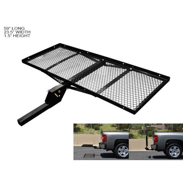 Armordillo - Armordillo 7167568 23 ft x 59 ft Tray Style Fold Up Trailer Hitch Cargo Carrier with 2" Hitch- Black