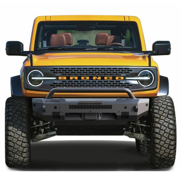 Scorpion Extreme Products - Scorpion Extreme Armor P000058 Heavy Duty Tactical Stubby Front Bumper for Ford Bronco 2021-2023