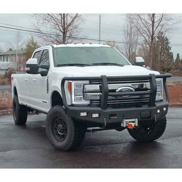 TrailReady - TrailReady 12395G Winch Front Bumper with Full Guard and Adaptive Cruise for Ford F450/F550 2017-2020