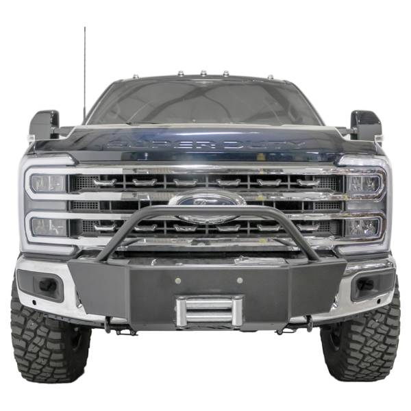 Fab Fours - Fab Fours FS23-N5960-1 Premium Winch Mount Front Bumper with Pre Runner Guard for Ford Super Duty 2023-2023