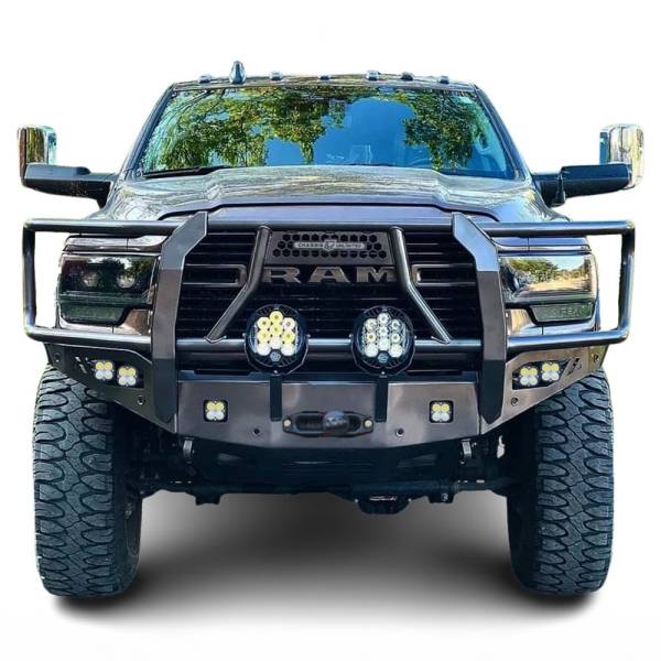 Chassis Unlimited - Chassis Unlimited CUB940321BG Octane Series Winch Front Bumper with Grille Guard for Dodge Ram 2500/3500 2019-2023