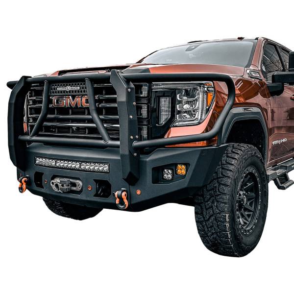 Chassis Unlimited - Chassis Unlimited CUB980571BG Attitude Series Winch Front Bumper with Grille Guard for GMC Sierra 2500HD/3500 2020-2023